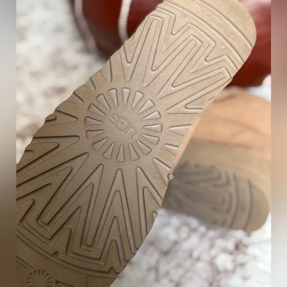 UGG Tan Suede Platform Ankle Boots - Picture 3 of 9